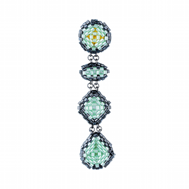 Aretes Diamantes Diamantes Negro Largos Aqua